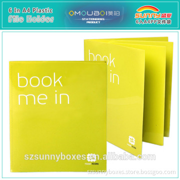 Office & School A4 Color Plastic Book-like 6 Pockets Composition File Folder